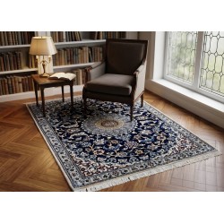 Tappeto Nain 9L Persia Extra Fine Lana e Seta Classico - 122x092 cm - Nuovo