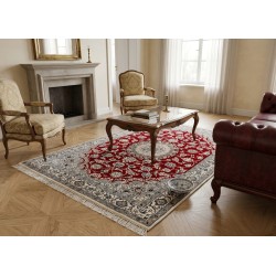 Tappeto Persiano Nain 9L Extra Fine in Lana e Seta - Classico Elegante 179x116 cm (Nuovo)