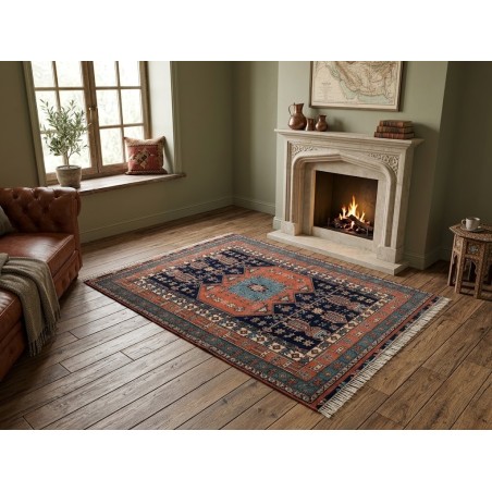 Tappeto Persiano Quchan in Lana Geometrico 160x136 cm - Nuovo