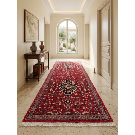 Tappeto Persiano Qum Kork In Lana Extra Fine - Stile Classico 211x90 cm - Nuovo
