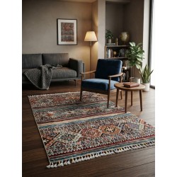 Tappeto Ziegler Moderno in Lana 127x81 cm – Nuovo, Fatto a Mano, Design Geometrico e Multicolore