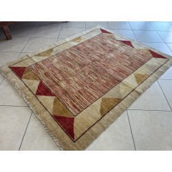 Tappeto Ziegler Moderno in Lana 185x144 cm – Nuovo, Design Geometrico, Colori Caldi