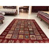 Tappeto Ziegler Moderno in Lana 238x175 cm - Nuovo, Design Geometrico a Quadri con Fondo Rosso