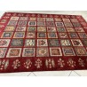 Tappeto Ziegler Moderno in Lana 238x175 cm - Nuovo, Design Geometrico a Quadri con Fondo Rosso
