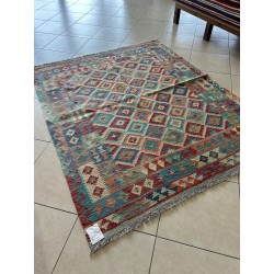 Tappeto Kilim Afgano Artigianale Multicolore (194x160 cm) – Nuovo