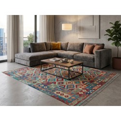 Tappeto Kilim Afgano Artigianale Multicolore (194x160 cm) – Nuovo