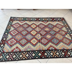 Kilim Afgano Moderno Geometrico – 197 x 148 cm – Nuovo