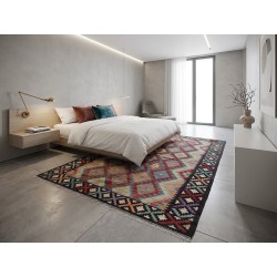 Kilim Afgano Moderno Geometrico – 197 x 148 cm – Nuovo