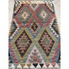 Tappeto Kilim Afgano Moderno Multicolor - Intessuto a Mano, Nuovo - 194x098 cm