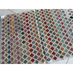 Kilim Afgano Moderno Multicolore 144x98 cm – Tappeto Artigianale in Lana (Nuovo)