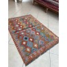 Tappeto Kilim Afgano Moderno Multicolore a Rombi 147x103 cm – Nuovo