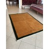 Tappeto Persiano Gabbeh Moderno Persiano – Giallo Ocra / Senape e Bordo Verde Scuro – 206 x 148 cm – Nuovo