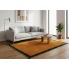 Tappeto Persiano Gabbeh Moderno Persiano – Giallo Ocra / Senape e Bordo Verde Scuro – 206 x 148 cm – Nuovo