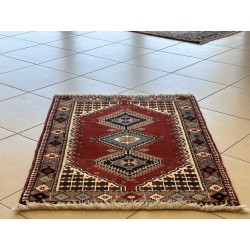 Tappeto Persiano Yalameh Nuovo 120x80 cm – Nodato a Mano, Lana Pregiata e Motivi Geometrici