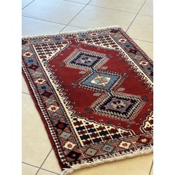 Tappeto Persiano Yalameh Nuovo 120x80 cm – Nodato a Mano, Lana Pregiata e Motivi Geometrici