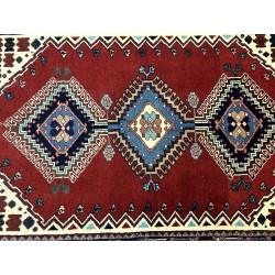 Tappeto Persiano Yalameh Nuovo 120x80 cm – Nodato a Mano, Lana Pregiata e Motivi Geometrici