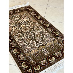 Tappeto Orientale Srinagar (India) in Pura Seta Naturale – 122 x 96 cm – Nuovo