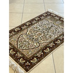 Tappeto Orientale Srinagar (India) in Pura Seta Naturale – 122 x 96 cm – Nuovo