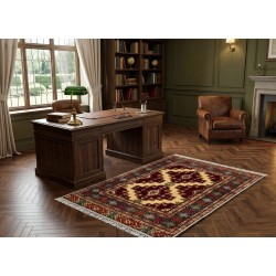 Tappeto Persiano Turkmen in Pura Lana Naturale – 118x88 cm – Nuovo