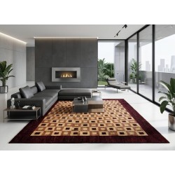 Elegantissimo Tappeto Gabbeh Geometrico in Pura Lana (187x189 cm) – NUOVO