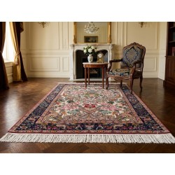Tappeto Persiano Tabriz Extra Fine 60 Raj – Lana e Seta, Motivo Figurativo "Albero della Vita" – 155x105 cm