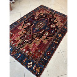Tappeto Persiano Nahavand Autentico in Lana (227x150 cm) - Motivo Geometrico