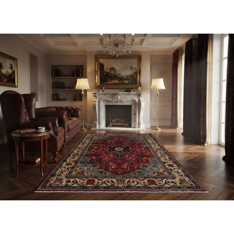 Tappeto Persiano Saruk Originale 202x124 cm – Lana Pregiata, Condizioni Nuovo