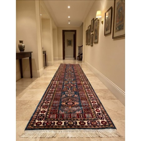 Splendido Tappeto Usbek Gold Extra Fine in Lana 303x80 cm – Nuovo