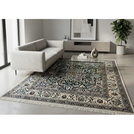 Splendido Tappeto Persiano Nain Originale in Lana e Seta - 200x197 cm (Nuovo)