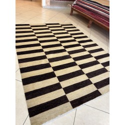 Tappeto Gabbeh Extra Fine Moderno in Lana - Design a Scacchiera (227 x 166 cm) - Nuovo