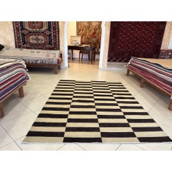 Tappeto Gabbeh Extra Fine Moderno in Lana - Design a Scacchiera (227 x 166 cm) - Nuovo