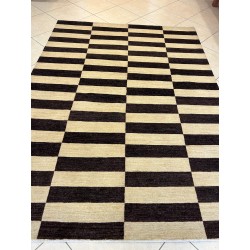 Tappeto Gabbeh Extra Fine Moderno in Lana - Design a Scacchiera (227 x 166 cm) - Nuovo