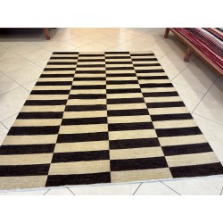 Tappeto Gabbeh Extra Fine Moderno in Lana - Design a Scacchiera (227 x 166 cm) - Nuovo
