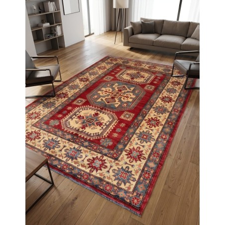 Tappeto Kazak in Lana Annodato a Mano 297x203 cm – Nuovo