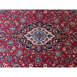 Tappeto Persiano Keshan Nuovo in Lana - Rosso/Blu - 300x205 cm
