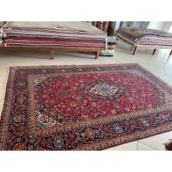 Tappeto Persiano Keshan Nuovo in Lana - Rosso/Blu - 300x205 cm