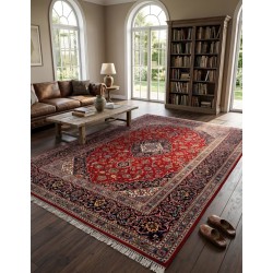Tappeto Persiano Keshan (Kashan) in Lana Annodato a Mano - 300x196 cm (Nuovo)